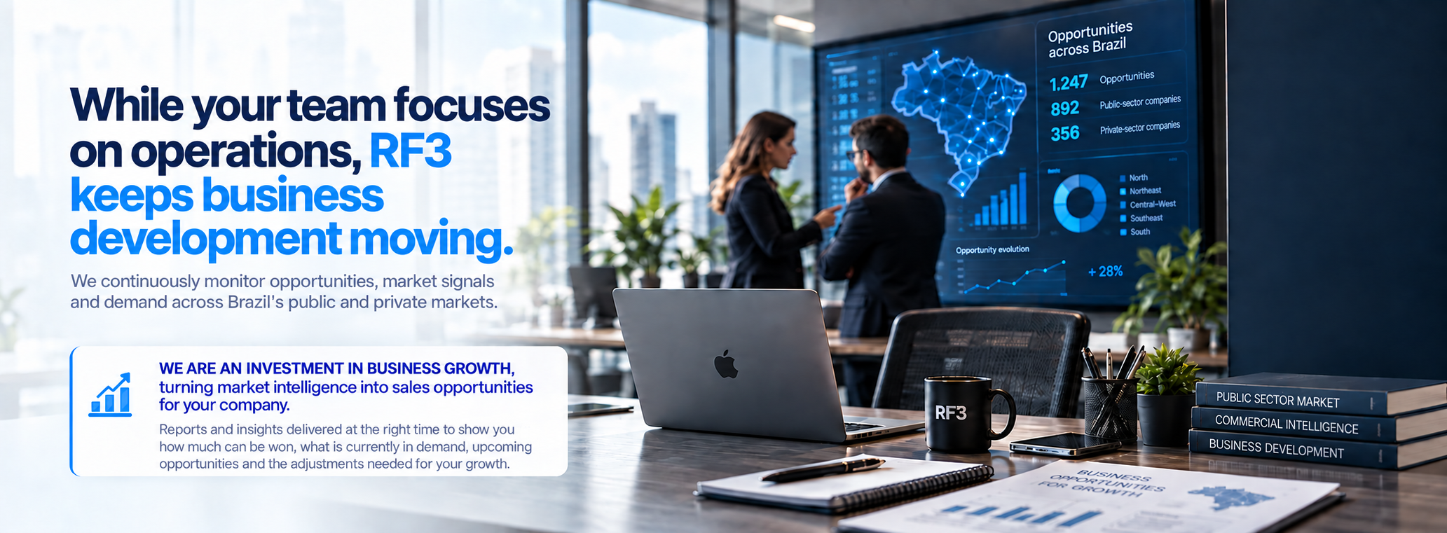 While your team focuses on operations, RF3 keeps business development moving.